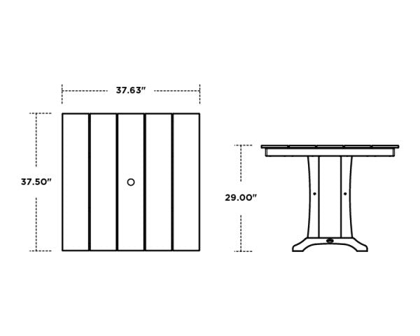 Farmhouse Trestle 37" Dining Table | Natural Finish - Retreat Home Furniture