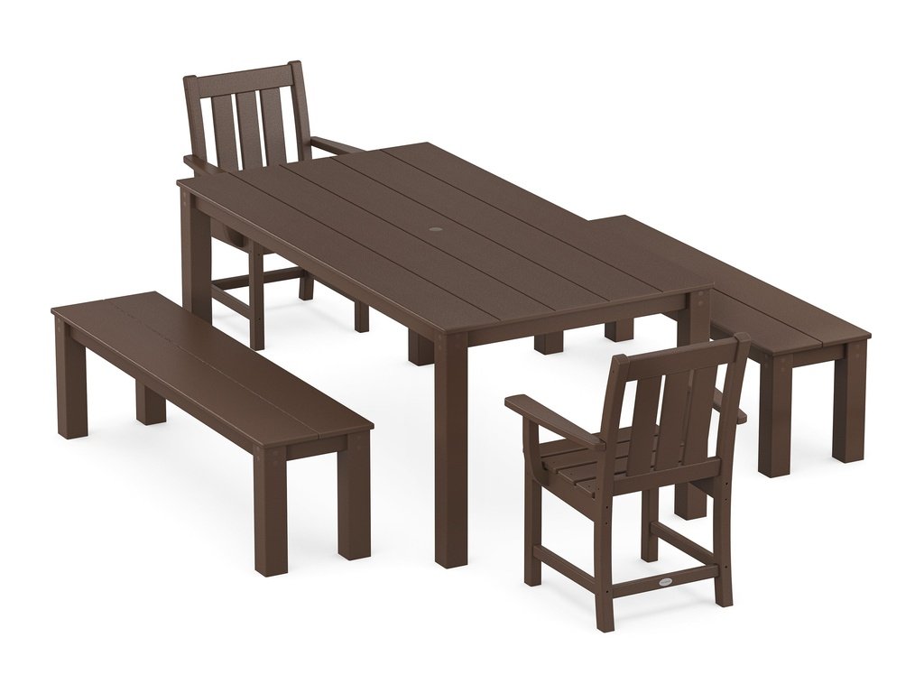 Oxford 5-Piece Parsons Dining Set with Benches Photo