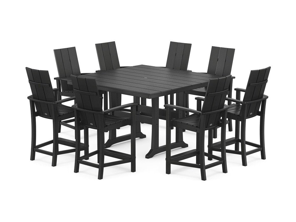 Modern Adirondack 9-Piece Farmhouse Trestle Counter Set Photo