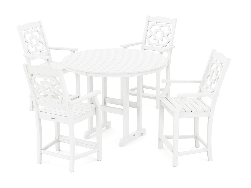 Chinoiserie 5-Piece Round Farmhouse Counter Set Photo