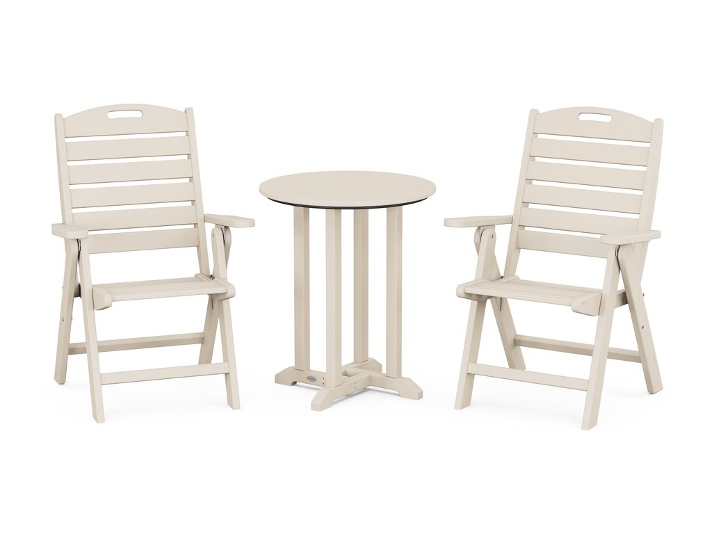 Nautical Folding Highback Chair 3-Piece Round Dining Set Photo