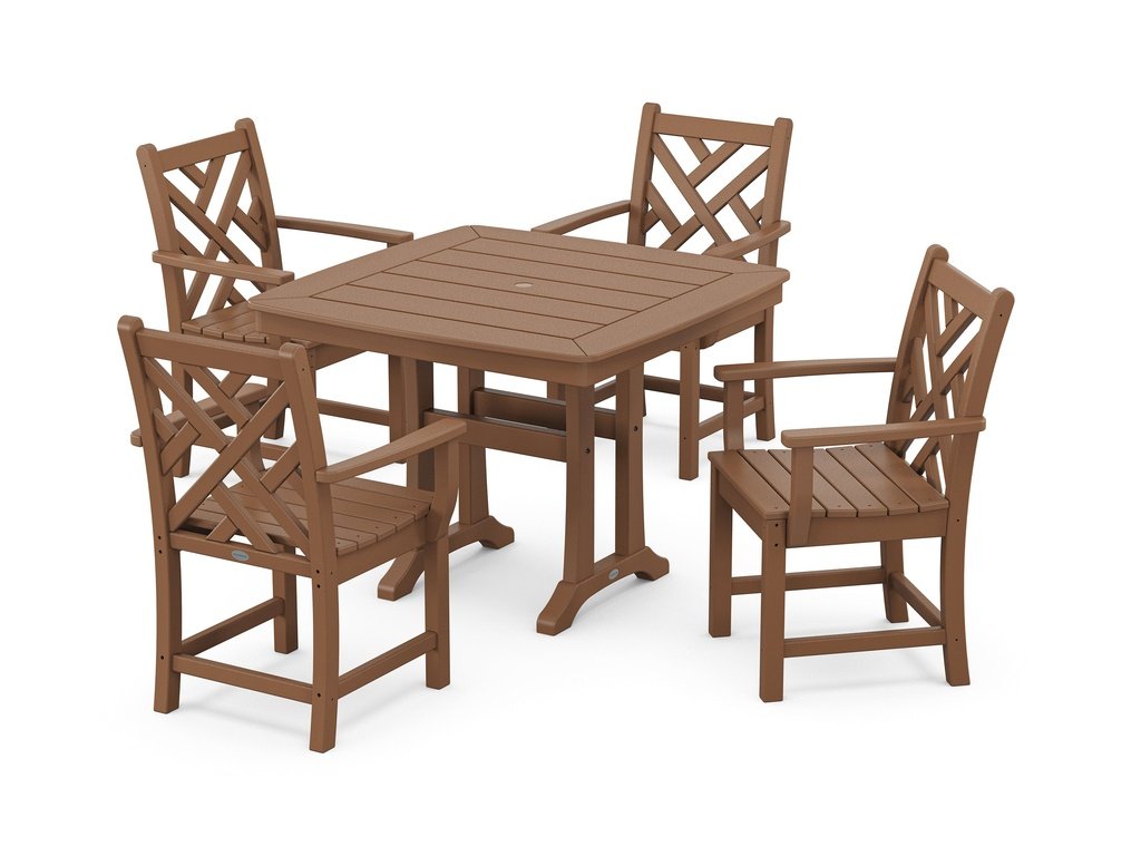 Chippendale 5-Piece Dining Set with Trestle Legs Photo