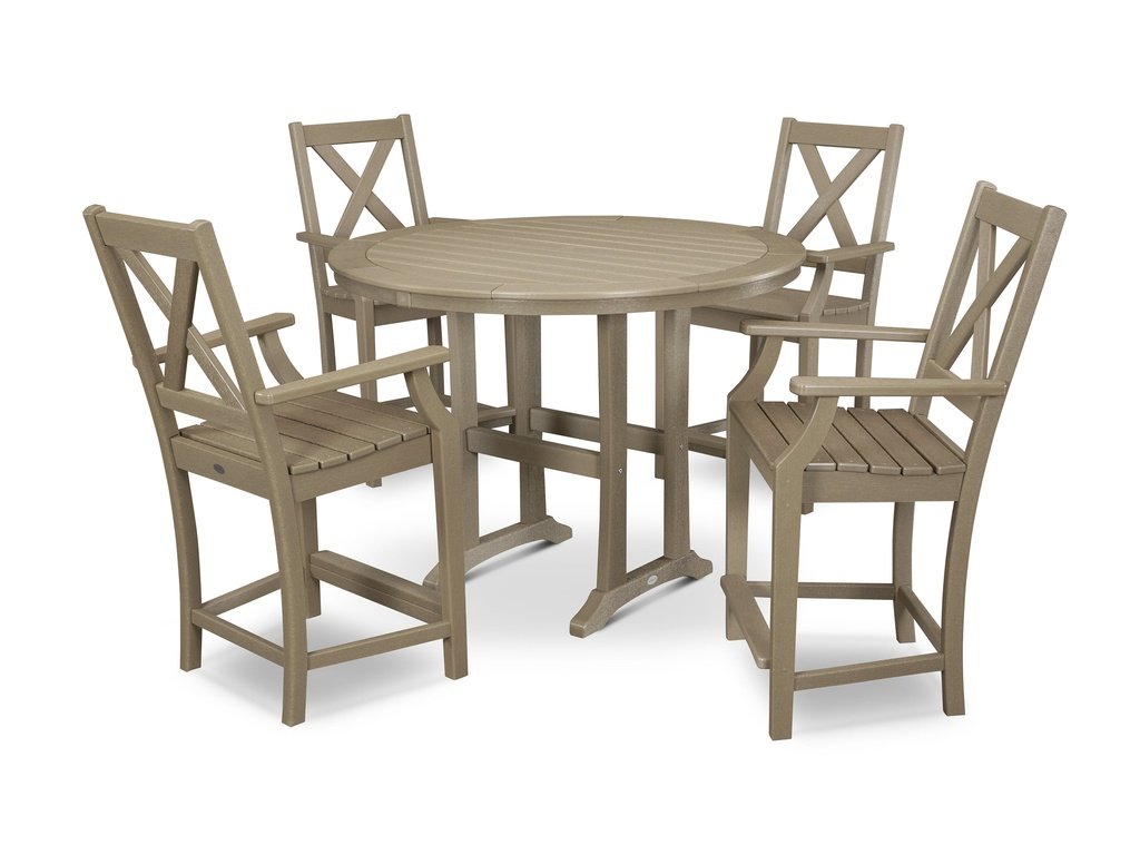 Braxton 5-Piece Nautical Trestle Arm Chair Counter Set Photo