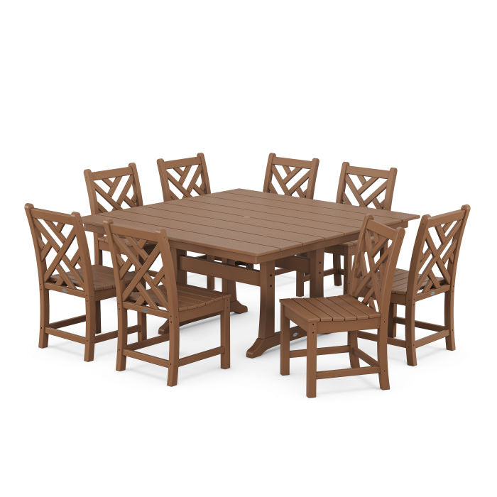 Chippendale 9-Piece Farmhouse Trestle Dining Set - Retreat Home Furniture