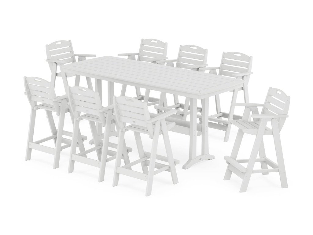 Nautical 9-Piece Bar Set with Trestle Legs Photo