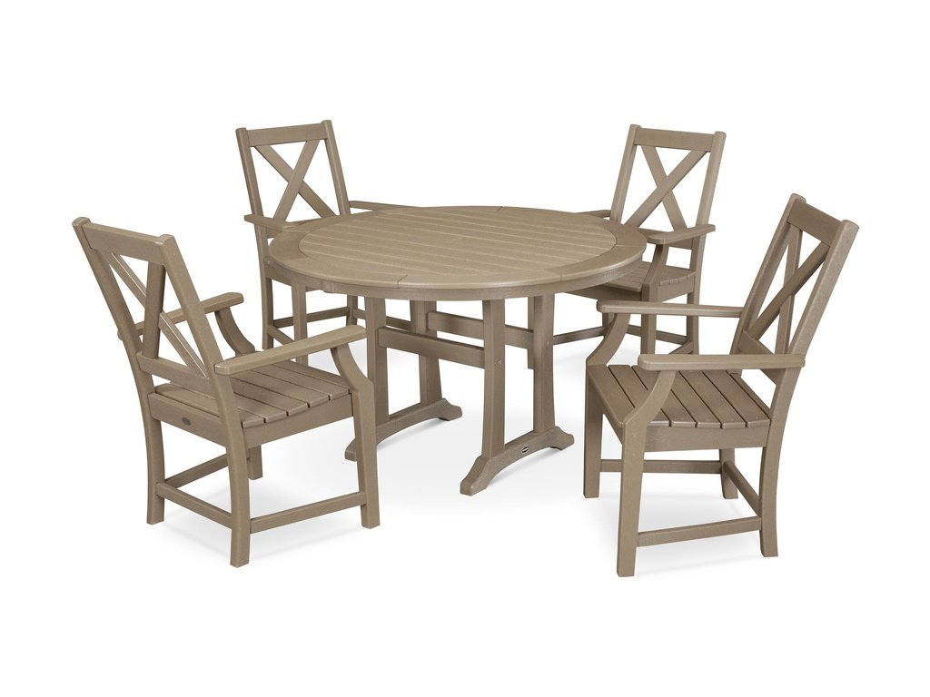 Braxton 5-Piece Nautical Trestle Arm Chair Dining Set Photo