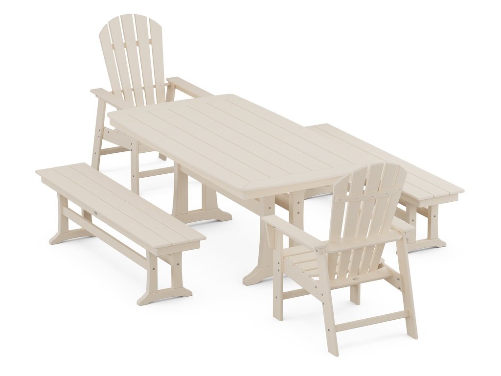 South Beach 5-Piece Dining Set with Trestle Legs Photo