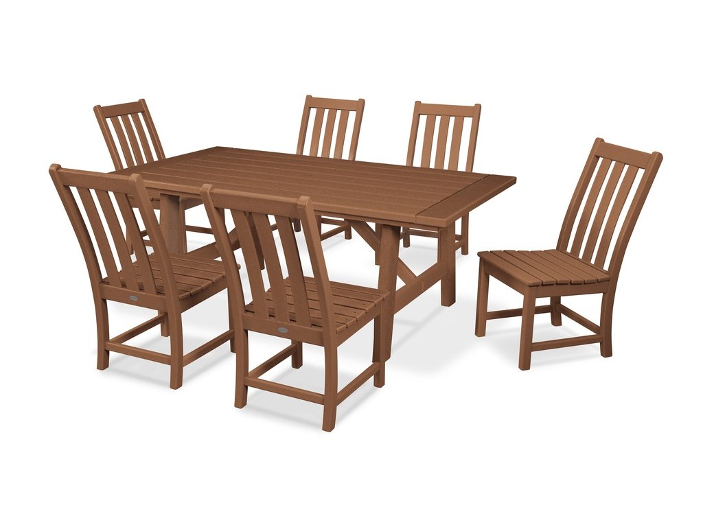 Vineyard 7-Piece Rustic Farmhouse Side Chair Dining Set Photo