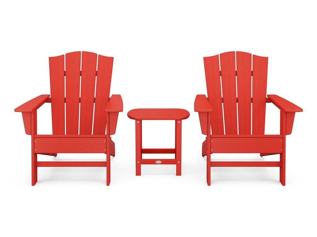 Wave 3-Piece Adirondack Chair Set with The Crest Chairs Photo