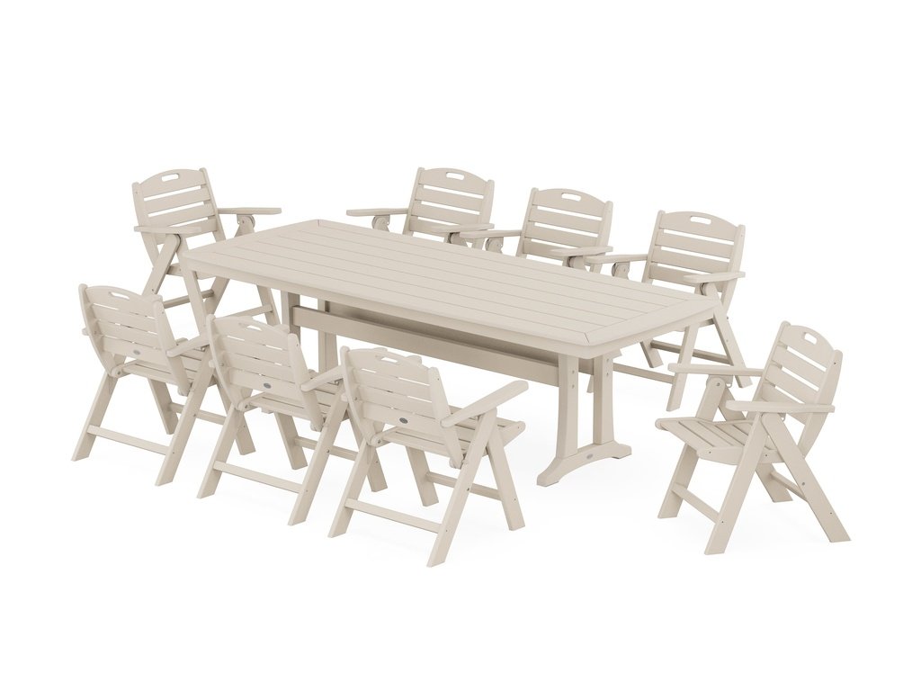 Nautical Lowback 9-Piece Dining Set with Trestle Legs Photo