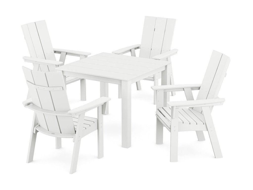 Modern Curveback Adirondack 5-Piece Parsons Dining Set Photo