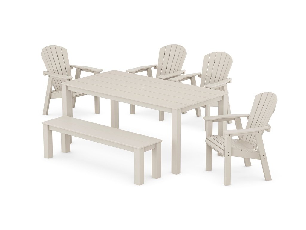 Seashell 6-Piece Parsons Dining Set with Bench Photo