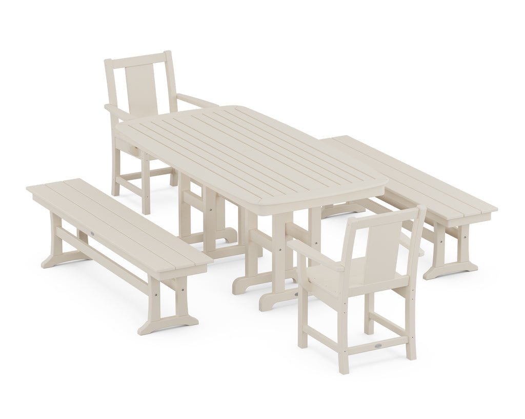 Prairie 5-Piece Dining Set with Benches Photo