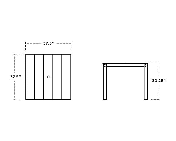 Parsons 38" X 38" Dining Table | Natural Finish - Retreat Home Furniture