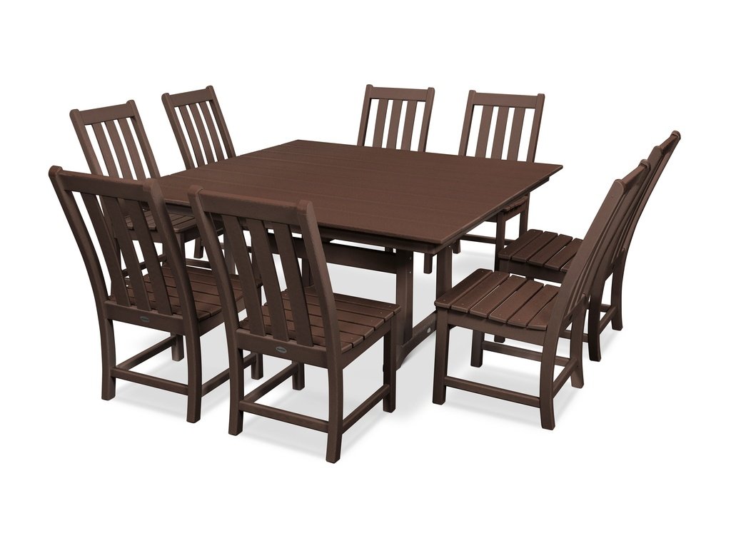 Vineyard 9-Piece Farmhouse Trestle Dining Set Photo