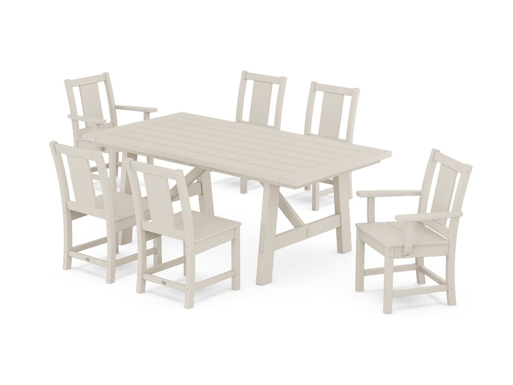 Prairie 7-Piece Rustic Farmhouse Dining Set Photo