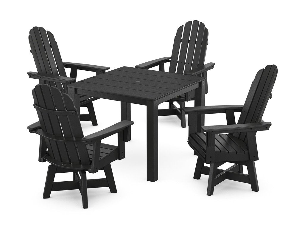 Vineyard Curveback Adirondack 5-Piece Parsons Swivel Dining Set Photo