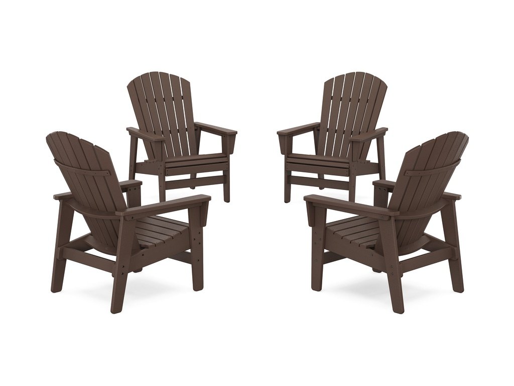 4-Piece Nautical Grand Upright Adirondack Chair Conversation Set Photo