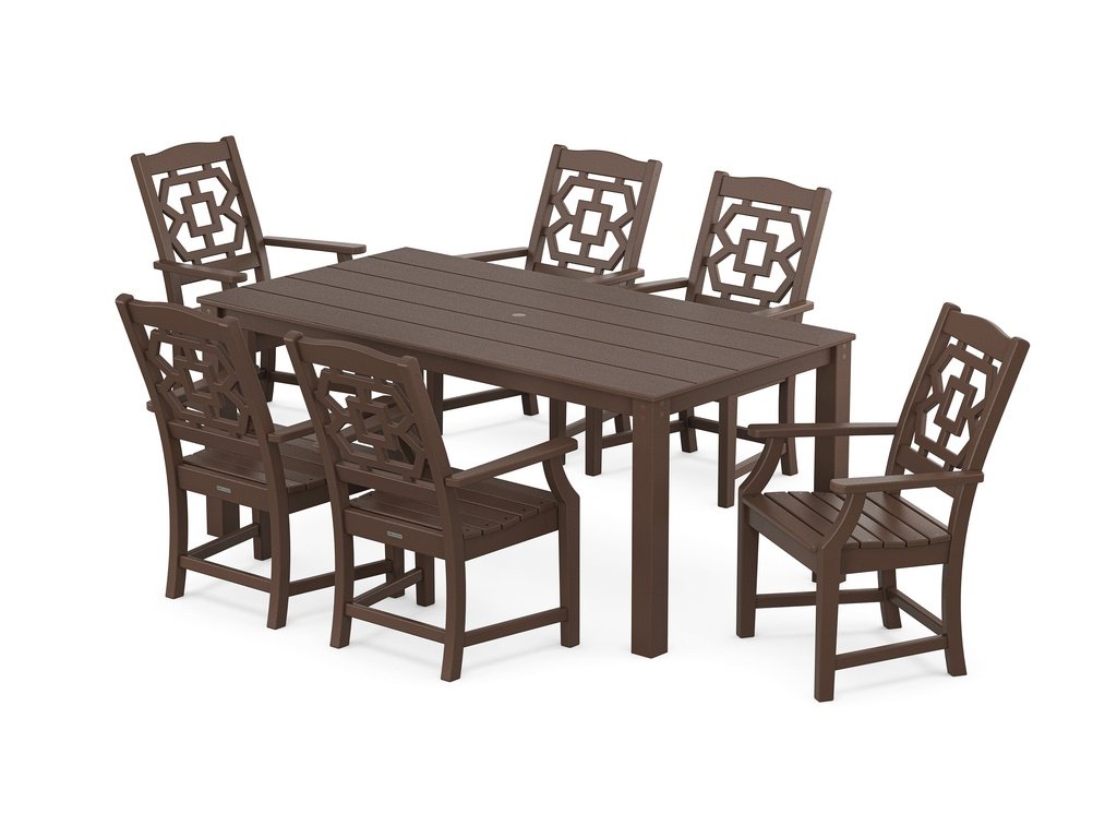 Chinoiserie Arm Chair 7-Piece Parsons Dining Set Photo