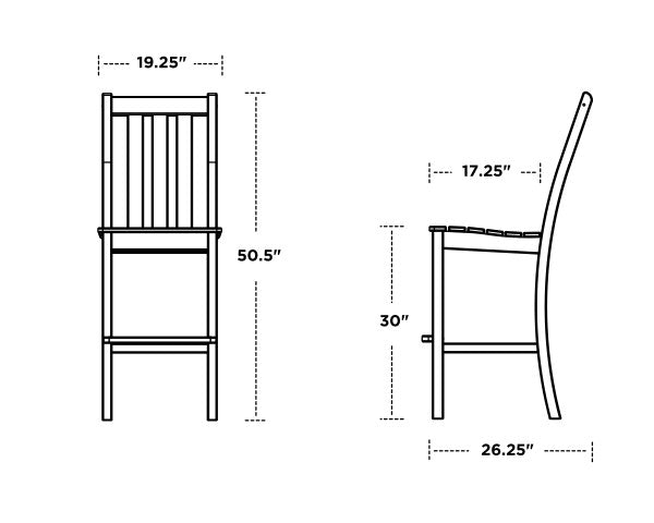 Vineyard Bar Side Chair | Natural Finish - Retreat Home Furniture