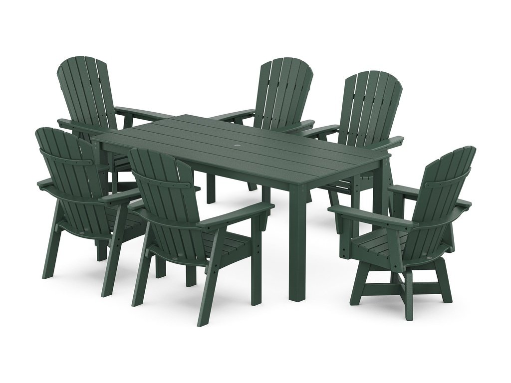 Nautical Curveback Adirondack Swivel 7-Piece Parsons Dining Set Photo