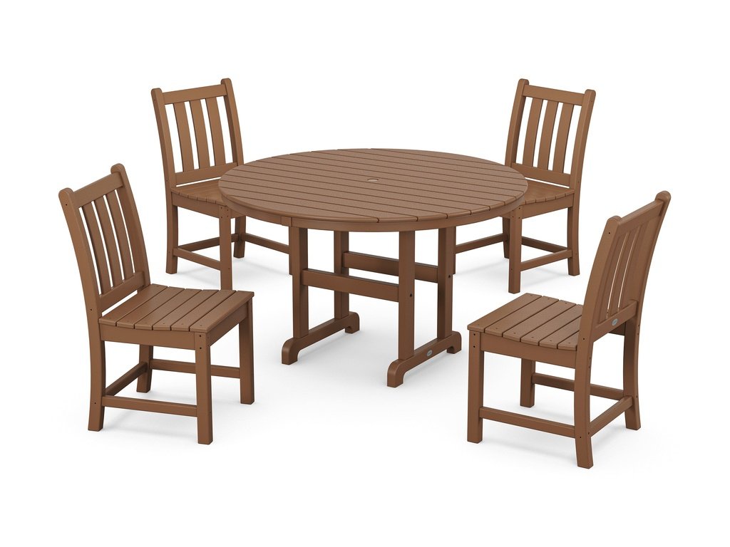 Traditional Garden Side Chair 5-Piece Round Farmhouse Dining Set Photo