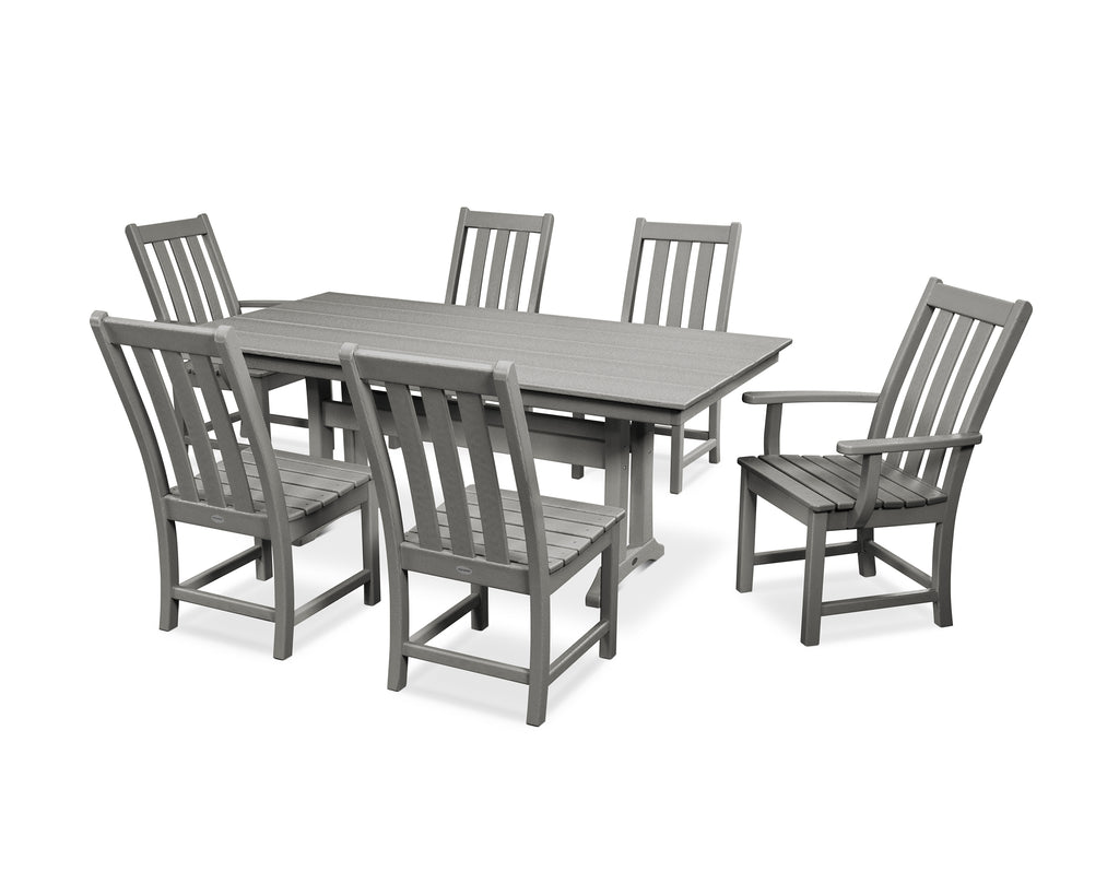 Vineyard 7-Piece Farmhouse Dining Set with Trestle Legs Photo