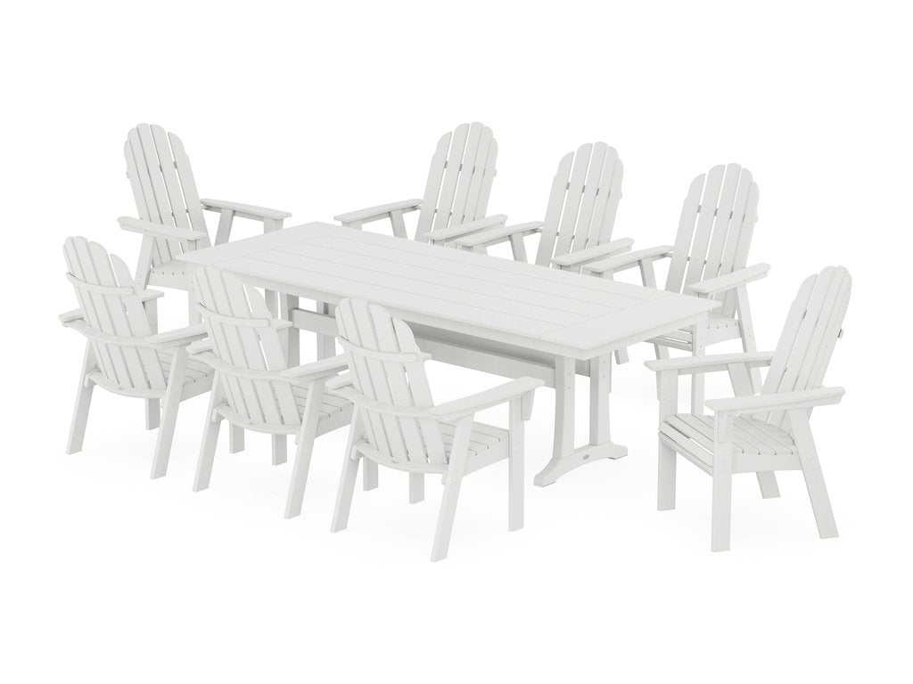 Vineyard 9-Piece Curveback Adirondack Farmhouse Dining Set with Trestle Legs Photo