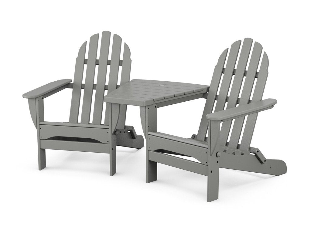 Classic Folding Adirondacks with Angled Connecting Table Photo