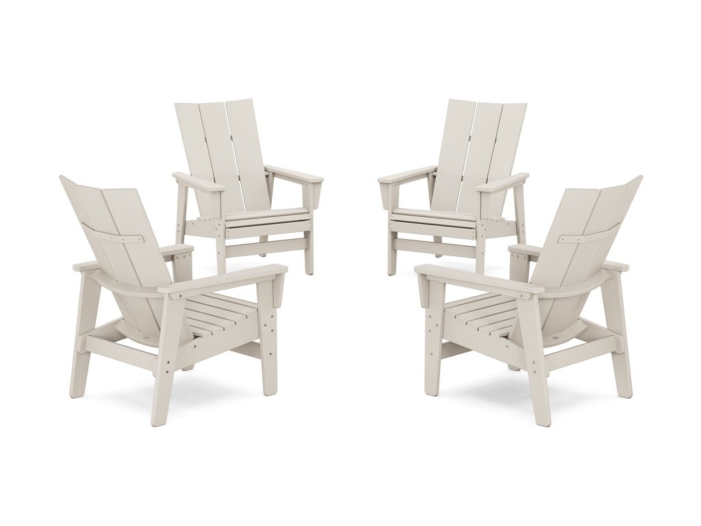 4-Piece Modern Grand Upright Adirondack Chair Conversation Set Photo