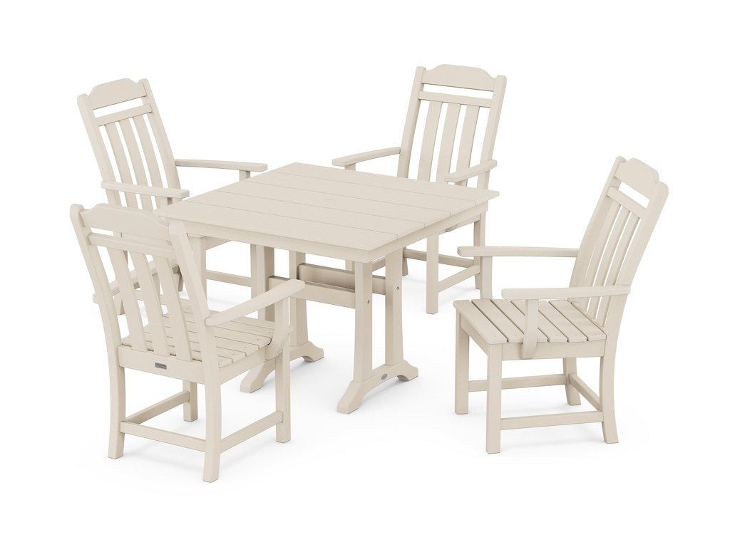 Country Living 5-Piece Farmhouse Dining Set with Trestle Legs Photo