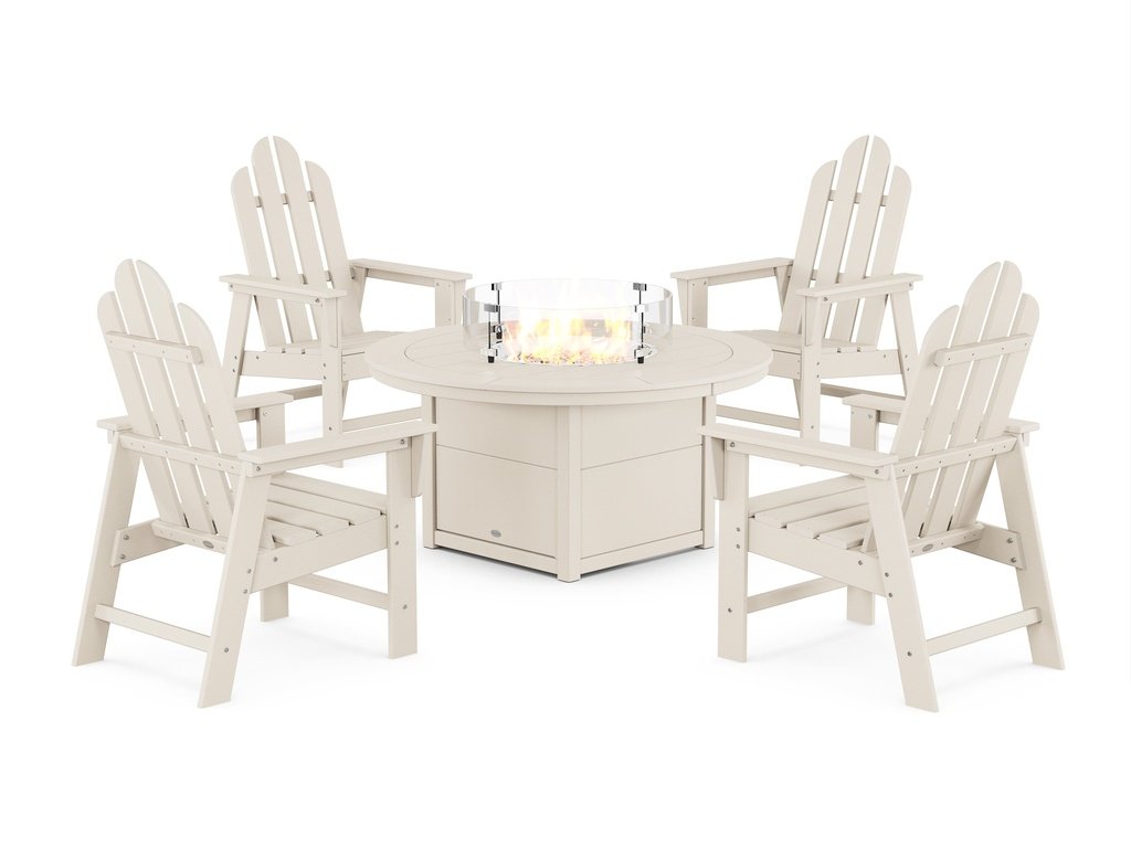 Long Island 4-Piece Upright Adirondack Conversation Set with Fire Pit Table Photo