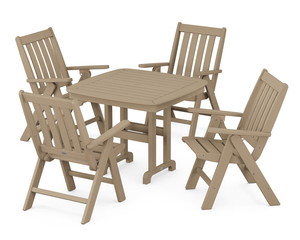 Vineyard Folding Chair 5-Piece Dining Set Photo