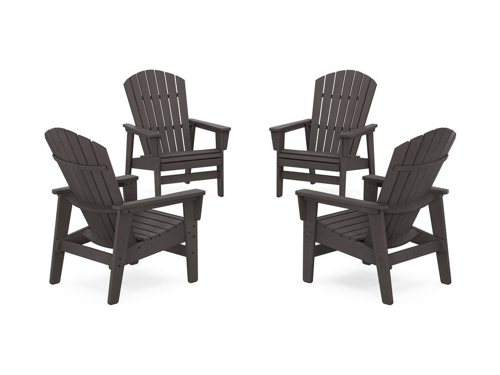 4-Piece Nautical Grand Upright Adirondack Chair Conversation Set Photo