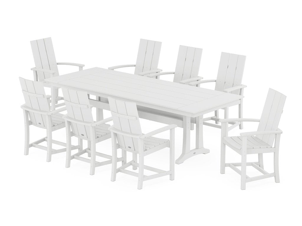 Modern Adirondack 9-Piece Farmhouse Dining Set with Trestle Legs Photo