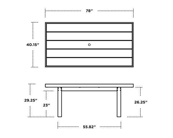 EDGE 40" x 78" Dining Table | Natural Finish - Retreat Home Furniture