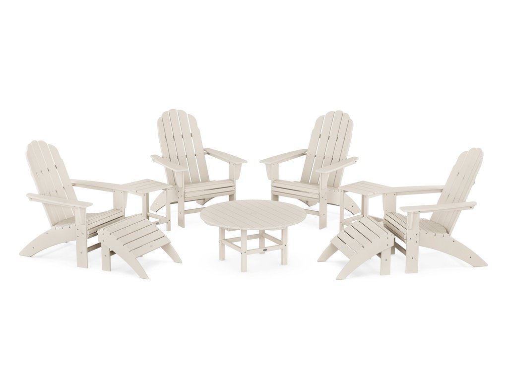 Vineyard Curveback Adirondack Chair 9-Piece Conversation Set Photo