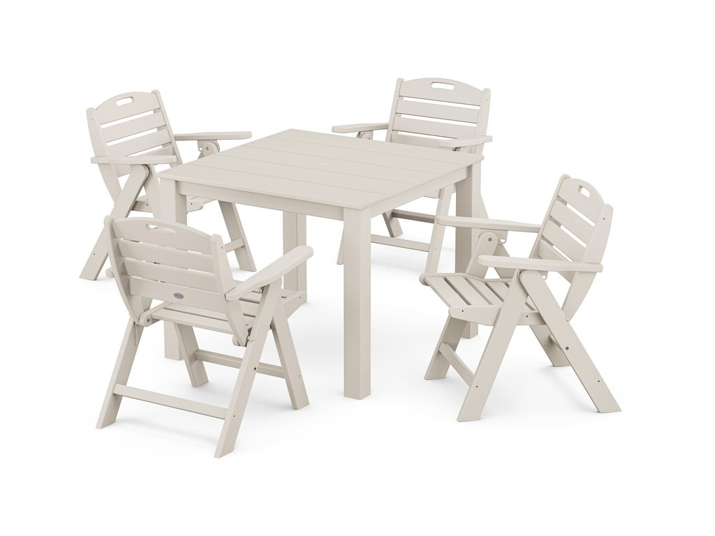 Nautical Folding Lowback Chair 5-Piece Parsons Dining Set Photo