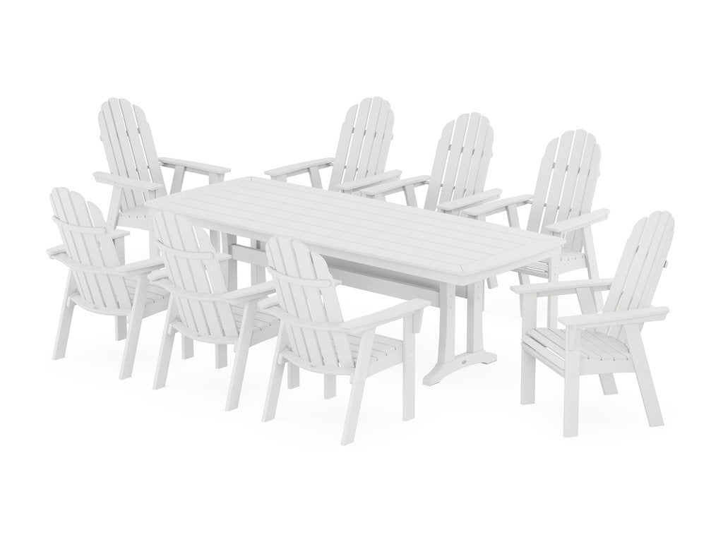 Vineyard Curveback Adirondack 9-Piece Dining Set with Trestle Legs Photo