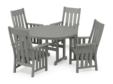 Acadia 5-Piece Round Farmhouse Dining Set Photo