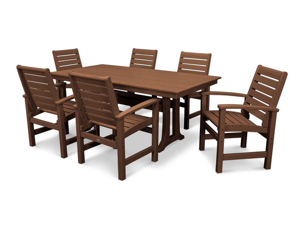 Signature 7-Piece Farmhouse Dining Set with Trestle Legs Photo