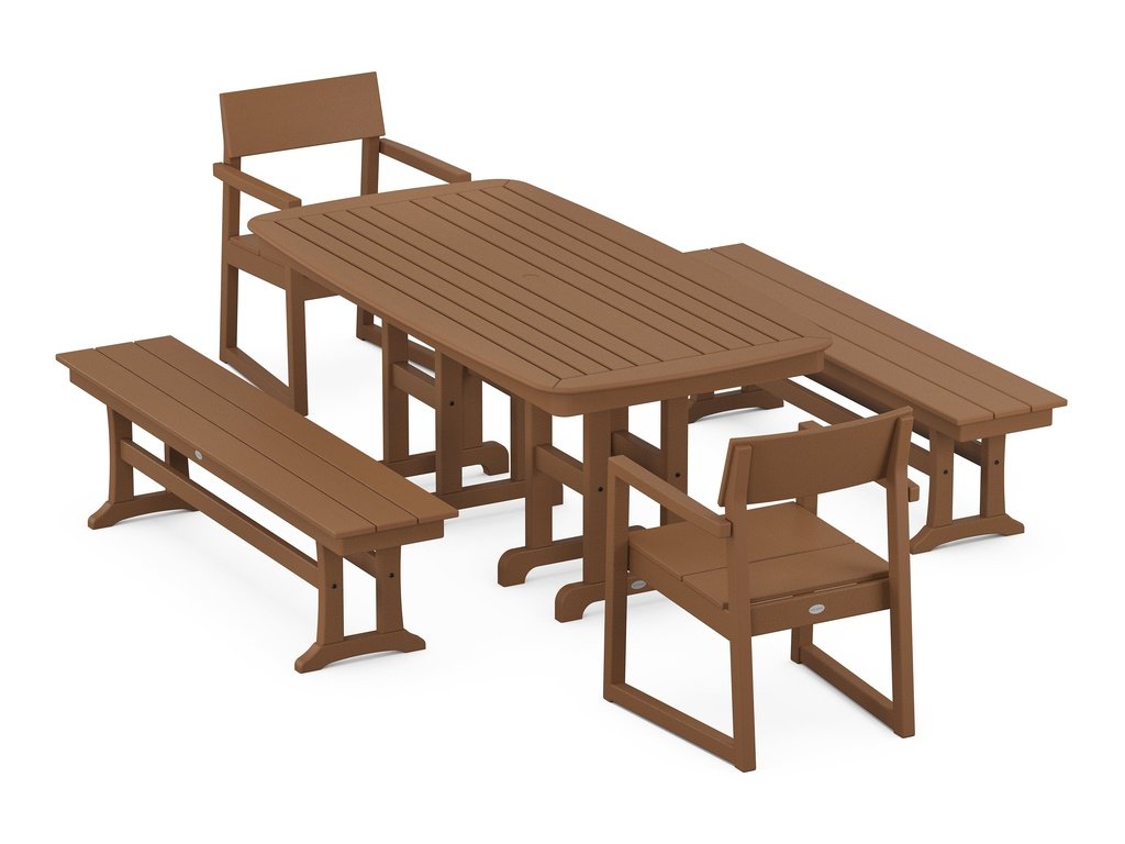 EDGE 5-Piece Dining Set with Benches Photo