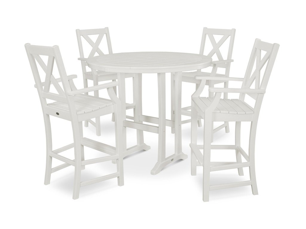 Braxton 5-Piece Nautical Trestle Arm Chair Bar Set Photo