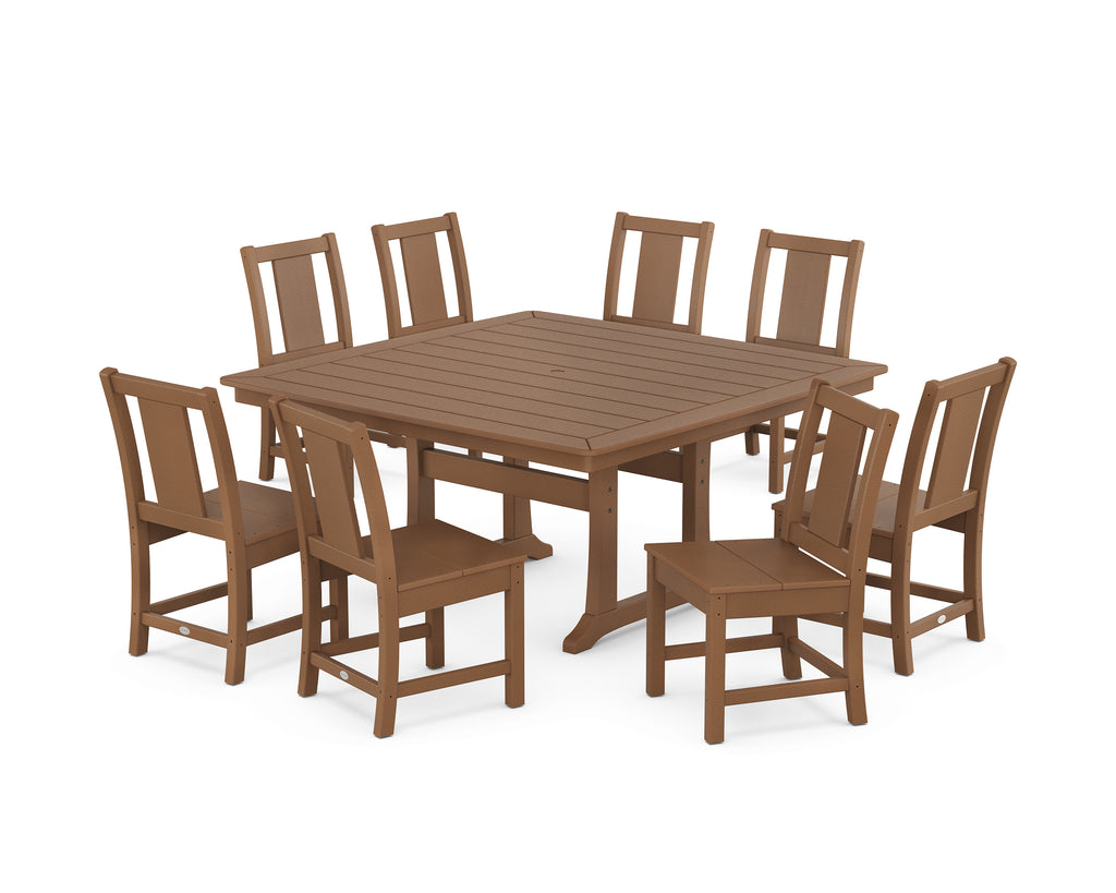 Prairie Side Chair 9-Piece Square Dining Set with Trestle Legs Photo