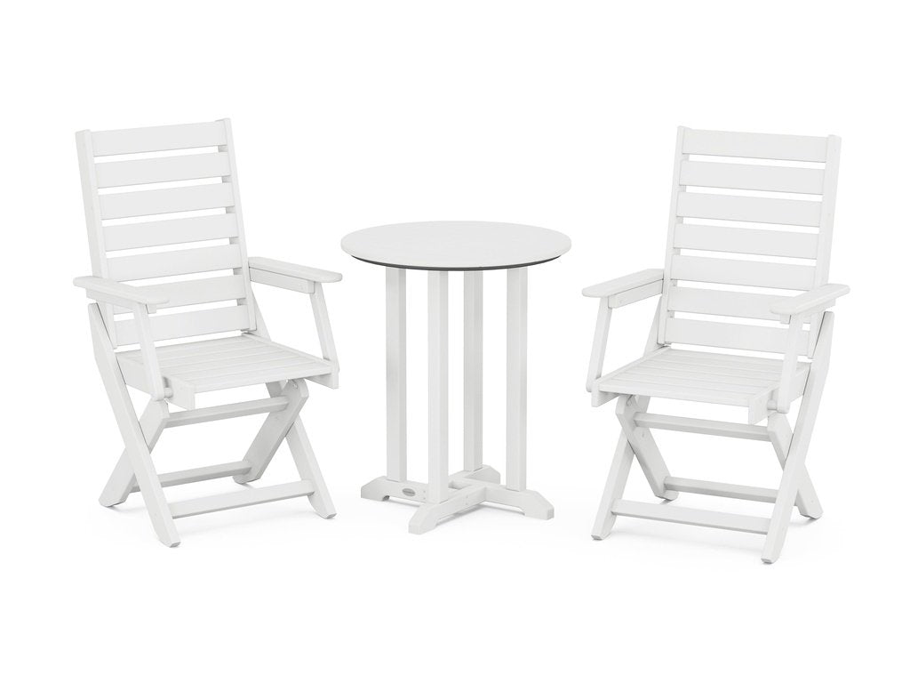 Captain Folding Chair 3-Piece Round Dining Set Photo