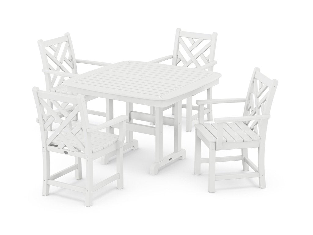 Chippendale 5-Piece Dining Set with Trestle Legs Photo