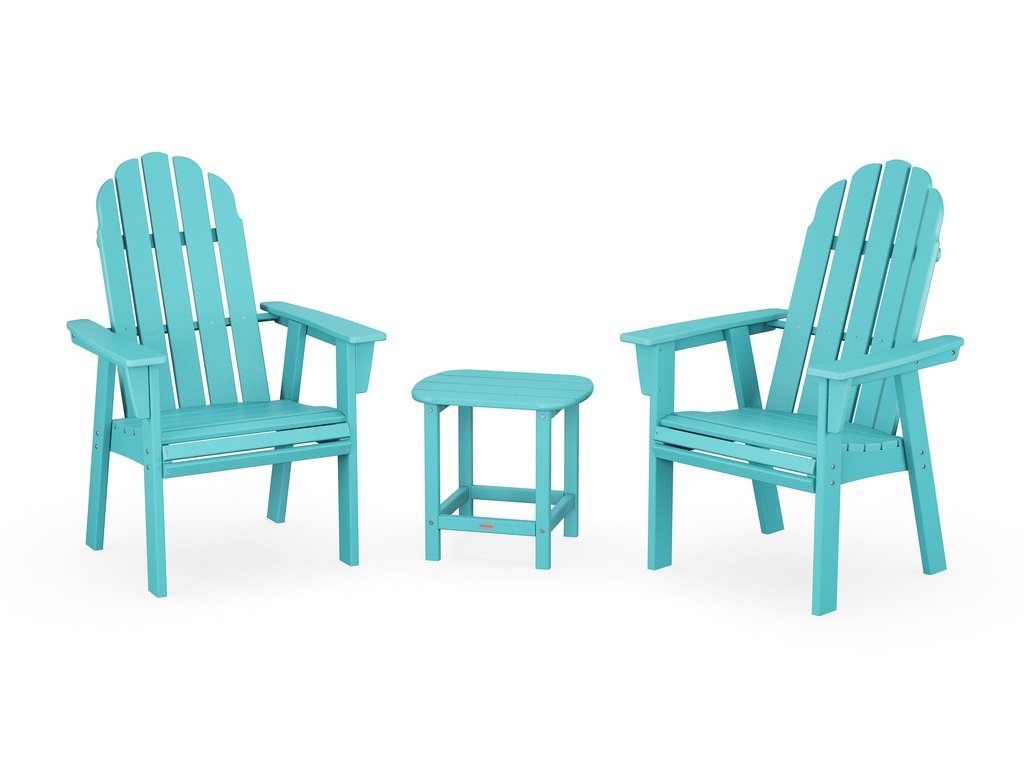 Vineyard 3-Piece Curveback Upright Adirondack Chair Set Photo