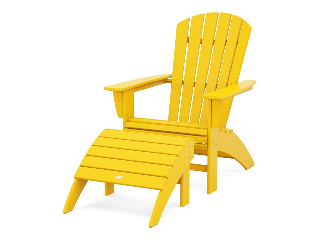 Nautical Curveback Adirondack Chair 2-Piece Set with Ottoman Photo