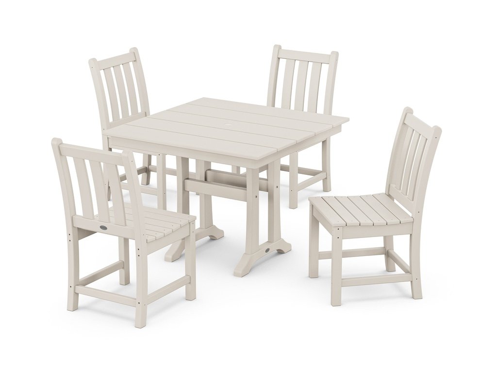 Traditional Garden 5-Piece Farmhouse Trestle Dining Set Photo