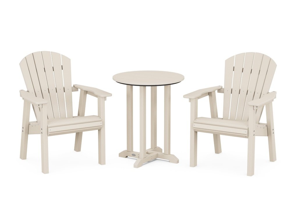 Seashell 3-Piece Round Farmhouse Dining Set Photo